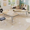 image:imageFlash Furniture 66 x 60 Horseshoe Activity Table Light Gray Short LegsLight Natural
