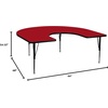 image:imageFlash Furniture 66 x 60 Horseshoe Activity Table Light Gray Short LegsRed