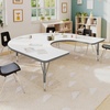 image:imageFlash Furniture 66 x 60 Horseshoe Activity Table Light Gray Short LegsWhite