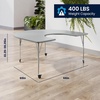 image:imageFlash Furniture 66 x 60 Horseshoe Activity Table Light Natural CastersGray TopSilver Frame