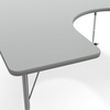 image:imageFlash Furniture 66 x 60 Horseshoe Activity Table Light Natural CastersGray TopSilver Frame