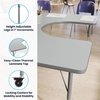 image:imageFlash Furniture 66 x 60 Horseshoe Activity Table Light Natural CastersGray TopSilver Frame
