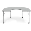 image:imageFlash Furniture 66 x 60 Horseshoe Activity Table Light Natural CastersGray TopSilver Frame