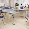 image:imageFlash Furniture 66 x 60 Horseshoe Activity Table Light Natural CastersGray TopSilver Frame