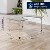 image:imageFlash Furniture 66 x 60 Horseshoe Activity Table Light Natural CastersLight Gray TopSilver Frame