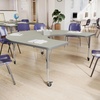 image:imageFlash Furniture 66 x 60 Horseshoe Activity Table Light Natural CastersLight Gray TopSilver Frame