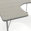 image:imageFlash Furniture 66 x 60 Horseshoe Activity Table Light Natural CastersLight Gray TopSilver Frame