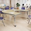 image:imageFlash Furniture 66 x 60 Horseshoe Activity Table Light Natural CastersLight Natural TopSilver Frame