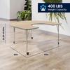 image:imageFlash Furniture 66 x 60 Horseshoe Activity Table Light Natural CastersLight Natural TopSilver Frame