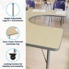 image:imageFlash Furniture 66 x 60 Horseshoe Activity Table Light Natural CastersLight Natural TopSilver Frame