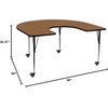 image:imageFlash Furniture 66 x 60 Horseshoe Activity Table Light Natural CastersOak