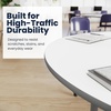 image:imageFlash Furniture 66 x 60 Horseshoe Activity Table Light Natural CastersWhite TopSilver Frame