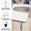 image:imageFlash Furniture 66 x 60 Horseshoe Activity Table Light Natural CastersWhite TopSilver Frame