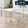 image:imageFlash Furniture 66 x 60 Horseshoe Activity Table Light Natural CastersWhite TopSilver Frame