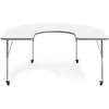 image:imageFlash Furniture 66 x 60 Horseshoe Activity Table Light Natural CastersWhite TopSilver Frame