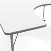image:imageFlash Furniture 66 x 60 Horseshoe Activity Table Light Natural CastersWhite TopSilver Frame