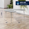 image:imageFlash Furniture 66 x 60 Horseshoe Activity Table Light Natural Std LegsGray TopSilver Frame