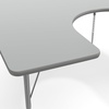 image:imageFlash Furniture 66 x 60 Horseshoe Activity Table Light Natural Std LegsGray TopSilver Frame