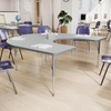 image:imageFlash Furniture 66 x 60 Horseshoe Activity Table Light Natural Std LegsGray TopSilver Frame
