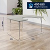 image:imageFlash Furniture 66 x 60 Horseshoe Activity Table Light Natural Std LegsLight Gray TopSilver Frame