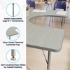 image:imageFlash Furniture 66 x 60 Horseshoe Activity Table Light Natural Std LegsLight Gray TopSilver Frame