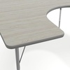 image:imageFlash Furniture 66 x 60 Horseshoe Activity Table Light Natural Std LegsLight Gray TopSilver Frame