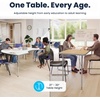 image:imageFlash Furniture 66 x 60 Horseshoe Activity Table Light Natural Std LegsLight Gray TopSilver Frame