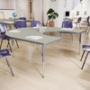 image:imageFlash Furniture 66 x 60 Horseshoe Activity Table Light Natural Std LegsLight Gray TopSilver Frame