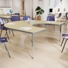 image:imageFlash Furniture 66 x 60 Horseshoe Activity Table Light Natural Std LegsLight Natural TopSilver Frame