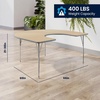 image:imageFlash Furniture 66 x 60 Horseshoe Activity Table Light Natural Std LegsLight Natural TopSilver Frame