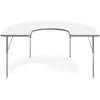 image:imageFlash Furniture 66 x 60 Horseshoe Activity Table Light Natural Std LegsWhite TopSilver Frame