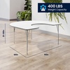 image:imageFlash Furniture 66 x 60 Horseshoe Activity Table Light Natural Std LegsWhite TopSilver Frame