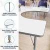 image:imageFlash Furniture 66 x 60 Horseshoe Activity Table Light Natural Std LegsWhite TopSilver Frame