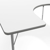 image:imageFlash Furniture 66 x 60 Horseshoe Activity Table Light Natural Std LegsWhite TopSilver Frame