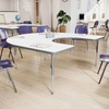 image:imageFlash Furniture 66 x 60 Horseshoe Activity Table Light Natural Std LegsWhite TopSilver Frame