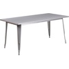 image:imageFlash Furniture Commercial Grade 315 x 63 Rectangular Silver Metal IndoorOutdoor Table Set with 4 Arm ChairsSilver