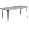 image:imageFlash Furniture Commercial Grade 315 x 63 Rectangular Silver Metal IndoorOutdoor Table Set with 6 Arm ChairsSilver