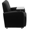 image:imageFlash Furniture George LeatherSoft Guest Chair with Tablet Arm and Cup Holder Upholstered Tablet Arm Chair for Offices and Waiting Rooms GrayBlack