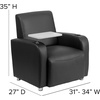 image:imageFlash Furniture George LeatherSoft Guest Chair with Tablet Arm and Cup Holder Upholstered Tablet Arm Chair for Offices and Waiting Rooms GrayBlack