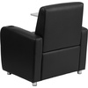 image:imageFlash Furniture George LeatherSoft Guest Chair with Tablet Arm and Cup Holder Upholstered Tablet Arm Chair for Offices and Waiting Rooms GrayBlack