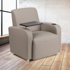 image:imageFlash Furniture George LeatherSoft Guest Chair with Tablet Arm and Cup Holder Upholstered Tablet Arm Chair for Offices and Waiting Rooms GrayGrey