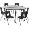 image:imageFlash Furniture Mobile 60 Circle Wave Collaborative Laminate Activity Table Set with 18 Student Stack Chairs GreyBlackGrey