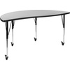 image:imageFlash Furniture Mobile 60 Circle Wave Collaborative Laminate Activity Table Set with 18 Student Stack Chairs GreyBlackGrey