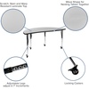 image:imageFlash Furniture Mobile 60 Circle Wave Collaborative Laminate Activity Table Set with 18 Student Stack Chairs GreyBlackGrey