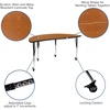 image:imageFlash Furniture Mobile 60 Circle Wave Collaborative Laminate Activity Table Set with 18 Student Stack Chairs GreyBlackOak