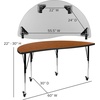 image:imageFlash Furniture Mobile 60 Circle Wave Collaborative Laminate Activity Table Set with 18 Student Stack Chairs GreyBlackOak