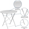 image:imageFlash Furniture Oia Commercial Grade 30 Round White IndoorOutdoor Steel Folding Patio TableWhite