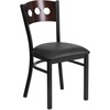 image:imageFlash Furniture 2 Pk HERCULES Series Black 3 Circle Back Metal Restaurant Chair  Walnut Wood Back Black Vinyl SeatWalnut Wood BackBlack Vinyl SeatBlack Metal Frame