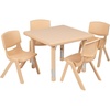 image:imageFlash Furniture 24 in Plastic Square Activity Table with 4 Chairs NaturalNatural