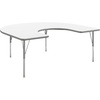 image:imageFlash Furniture 66 x 60 Horseshoe Activity Table Light Gray Short LegsWhite